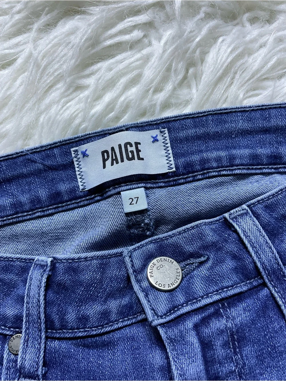 paige skyline bootcut jeans in celest